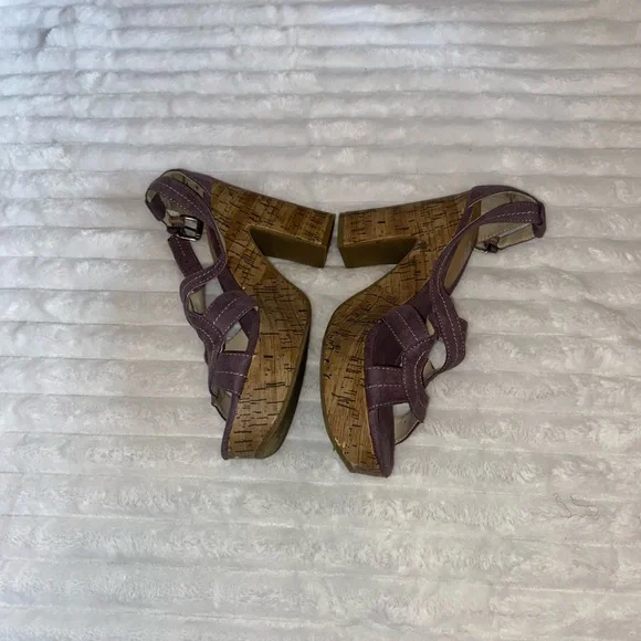 Mixit Purple Block Cork Heels | Size 8.5 - Picture 2 of 4